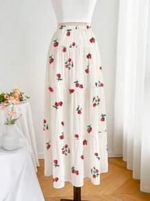 SHEIN Unity Summer Floral Patchwork A-Line Skirt - Multicolor - View 2