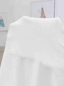 SHEIN Clasi 大码女式撞色蕾丝吊带裙 - 白色 - 查看 7