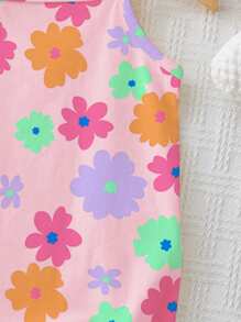 SHEIN Baby Girl Casual Romper, Suitable For Spring & Summer - Multicolor - View 3