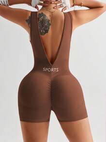 Slayform 女士運動式無背連體裝，健身機場穿搭