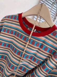 INAWLY Plus Size Women's Round Neck Printed T-Shirt - Casual Round Neck Top - Lightweight T-Shirt Suitable For All Seasons