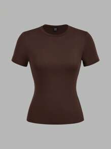 SHEIN EZwear 3pcs Women Casual Tight-Fitted Long Sleeve Round Neck T-Shirt Set, Suitable For Summer - Multicolor - View 5