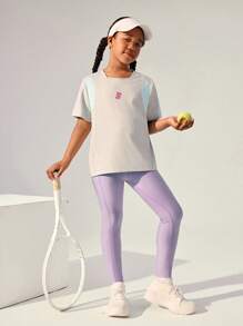 JNSQ Leggings de compression pour sports de plein air pour préadolescentes