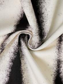 SOLERSUN 春夏女士日常休闲优雅通勤黑色和杏色花卉印花 V 领褶皱紧身胸衣短袖蝙蝠翼肩褶皱高腰 A 字形长款梭织连衣裙（随机花卉） - 黑色 - 查看 6