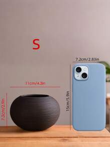 1pc Nordic Modern Creative Ceramic Vase, Black Ceramic Art Vase,Textured Vase,Ornament Craft Decoration For Home Living Room Tv Cabinet Display Flower Arrangement