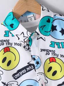 Set de 3 piezas para niños pequeños que consta de camisa de manga corta con diseño de conejo casual, pantalones cortos y sombrero de cubo. Adecuado para ropa infantil, ropa de niños pequeños, apto para uso diario, ir a la escuela, estar en casa, uso diario, usar en la escuela, viajes, deportes, y apropiado para las temporadas de primavera y verano.