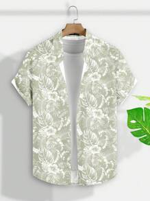 VIVINTIMO Áo sơ mi tay ngắn in họa tiết hoa nhiệt đới thời trang giản dị trưởng thành dành cho nam, phù hợp cho kỳ nghỉ ngoài trời mùa hè trên đảo, hẹn hò, tiệc tùng, cặp đôi phù hợp, quà tặng lý tưởng cho bạn trai - Nhiều màu - Xem 3