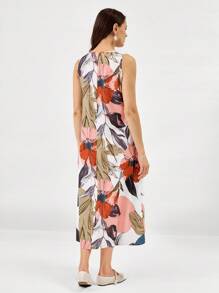 Miaspire 女式热带花卉印花休闲长款夏季连衣裙