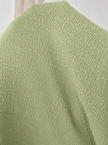 SHEIN Solid Color Knitted Loose Maternity Dress - Green - View 7