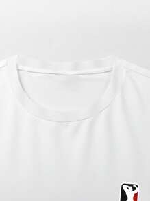 Sport MetroGents Men's Simple Graphic Print Round Neck Short Sleeve Sports T-Shirt Workout Clothes Running Tees & Tanks Workout Tops Breathable