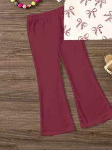 SHEIN 2pcs Tween Girls Casual Minimalist Short Sleeve Top And Long Pants Set, Summer