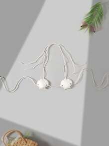 Swim SXY Women Sexy Shell Design Bikini Top, Summer Swimwear For Independence Day