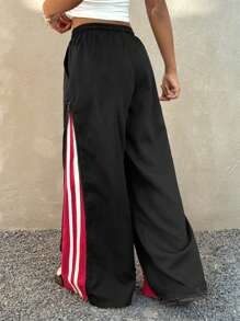 Coolane Kids Tween Girl 春夏街头风红色宽松高腰阔腿裤