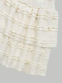 Tween Girls Casual Elastic Waist Layered Hem Skirt, Summer