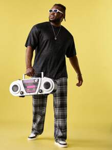 EASEVO Hombres Camiseta brillante - Negro - Ver 6