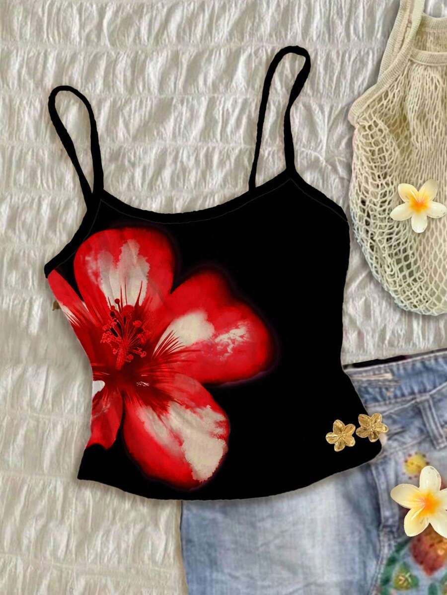 SHEIN 青少年女孩修身休闲时尚运动吊带背心基本套装 - 白色 - 查看 1