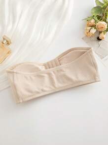 1pc Women's Front Closure Padded Push-Up Bra, Adjustable - Apricot - View 8