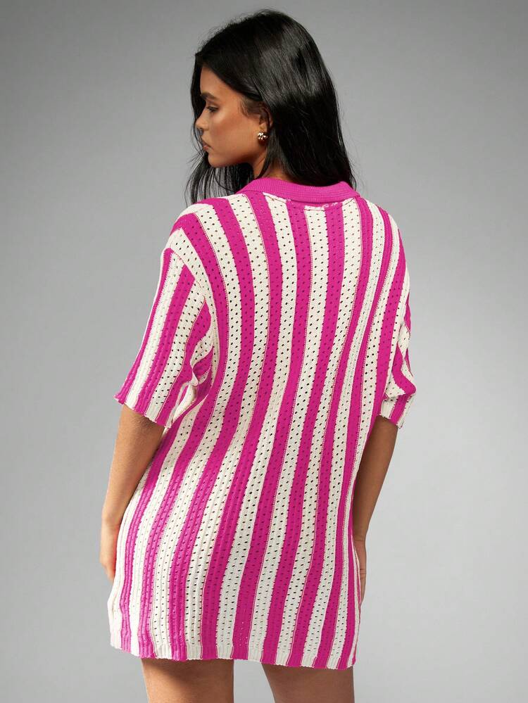 MISSGUIDED Cardigan estivo in stile vintage ispirato all'uncinetto e lavorato a maglia, con bottoni, per abbigliamento da resort, da spiaggia e copertura per piscina