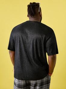 EASEVO Hombres Camiseta brillante - Negro - Ver 2