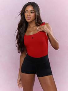 MISSGUIDED Áo ba lỗ gân thể thao tập luyện hiệu suất cao đồ thể thao bó sát khiêu vũ ba lê tập luyện chéo phòng tập thể dục mùa hè mùa xuân - Đỏ - Xem 1