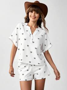 SHEIN LUNE White Outfits For Women Vacation Two Pieces Set Summer Two Pieces Set Summer Sets Women Two Pieces Outfits For Daily Wear - White - View 5