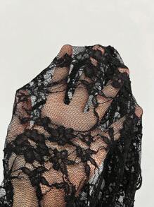 Chiquease Women's Semi-Sheer Lace Halter Neck Camisole - Black - View 8