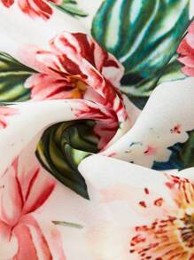 Ellevyn 女士浪漫碎花褶皱中长连衣裙海岛度假装蜜月装女士夏季装女士碎花连衣裙女士碎花连衣裙度假装 Fairycore，女士波西米亚风夏装 - 白色 - 查看 5