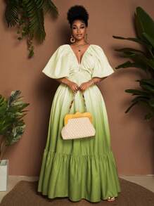 Maweii 大码优雅渐变色连衣裙，度假风格 - 彩色 - 查看 1