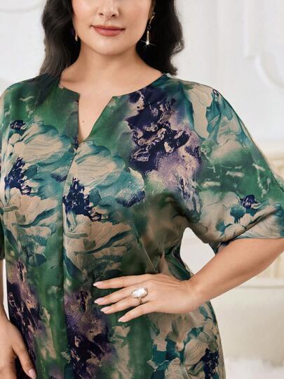 Modelyn العيد فستان نسائي أنيق مقاس كبير بأكمام طو...