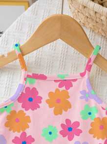 SHEIN Baby Girl Casual Romper, Suitable For Spring & Summer - Multicolor - View 5