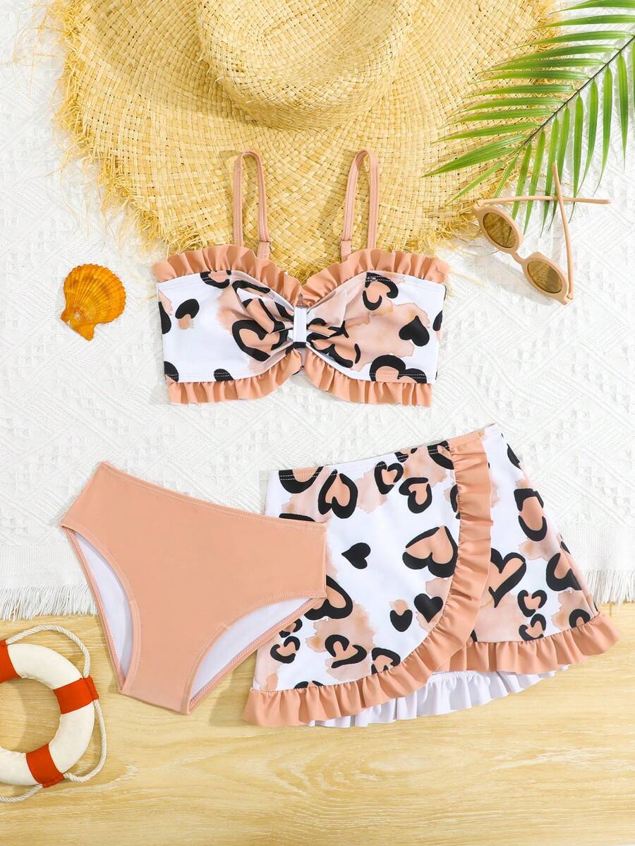 Young Girls Printed Swimsuit Set Young Girl Summer Outfits Young Girls Sets Cute Summer Sets For Girls Kids Swimsuits Two Pieces Girl Swimwear Set - Multicolor - View 1