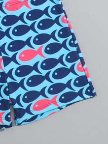 Young Boy Fashion Raglan Sleeve Swimsuit For Summer - Multicolor - View 5