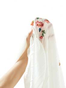 Ellevyn 女士浪漫碎花褶皱中长连衣裙海岛度假装蜜月装女士夏季装女士碎花连衣裙女士碎花连衣裙度假装 Fairycore，女士波西米亚风夏装 - 白色 - 查看 8