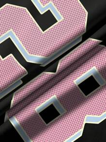 INAWLY Casual Street Sense Retro Dot Digital Combined Letter Sports College Style Women's T-Shirt