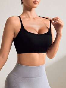 Easithlete Sujetador deportivo negro sin costuras para mujeres - Multicolor - Ver 2