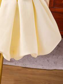 SHEIN Glamorique Kids Vestido de Festa Amarelo Menina Jovem, Elegante e de Uso Formal para Festas, Eventos, Adequado para o Verão - Amarelo - Visão 6