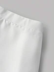 Girlism 少女 2 件套：不对称下摆短款上衣和 A 字形白色褶皱迷你裙、优雅合身吊带背心和分层荷叶边裙套装，适合派对、通勤、婚礼、生日、舞会和伴娘 - 白色 - 查看 3