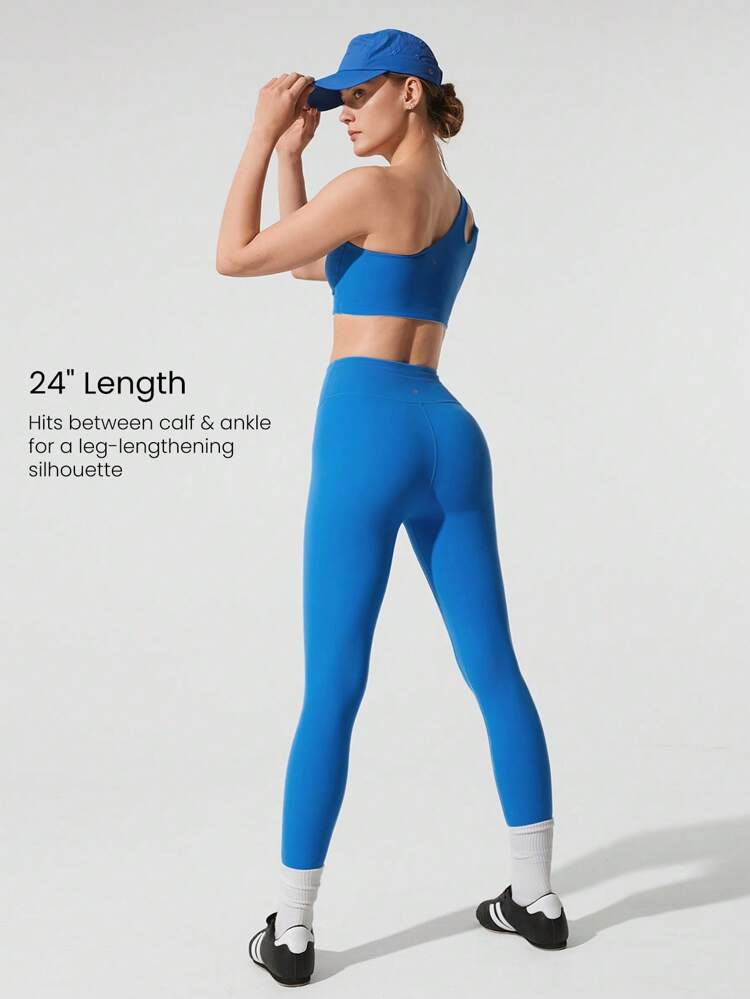 24" FeatherFit™ Game On Sweat Wicking Buttery Soft Stretchy High Waist Leggings Low Impact Yoga Pilates Barre Studio Daily Casual Wear