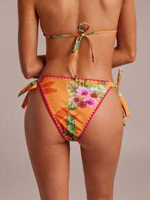 SHEIN Forever 21 Women's Vacation Style Fashionable Tie-Dye Print Bikini Bottom - Multicolor - View 2