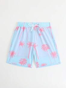 Traje de baño con estampado simple para niños de talla grande