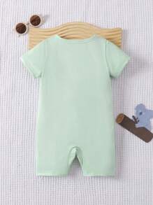 SHEIN Playful Pals Unisex Neugeborenen Baby Jungen Mädchen Outfit 2 in 1 Koala Muster Romper, geeignet für alle Anlässe im Sommer, niedlicher Koala Muster macht Baby noch süßer