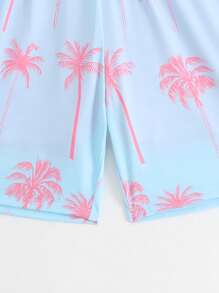 Traje de baño con estampado simple para niños de talla grande