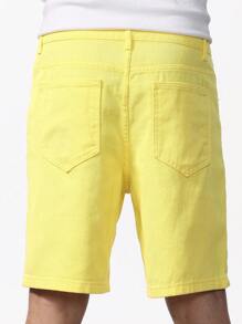 Manfinity Homme Herren lässige einfarbige Jeans-Shorts, Sommer