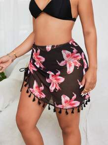 Swim Lushoire Váy che phủ tua rua họa tiết hoa cỡ lớn - Nhiều màu - Xem 6