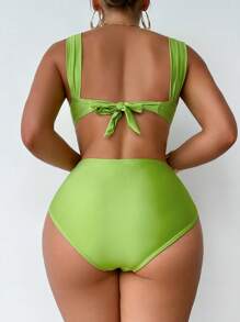 Swim DD+ Ensemble de maillot de bain push-up avec rembourrage et décoration de nœud sexy, tailles DD+