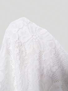 Amorya Solid Lace Bodysuit - White - View 9