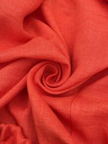 EMERY ROSE Plus Size Women's Solid Color Simple Elastic Waist Shorts - Orange - View 5