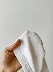 SHEIN 女婴纯色荷叶边下摆紧身裤 - 白色 - 查看 14