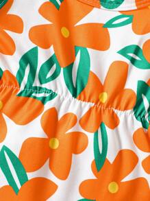 Bộ đồ liền thân không tay in hoa cho bé gái Quần áo trẻ em nhiệt đới Hoa 3D Quần áo trẻ em Quần áo trẻ sơ sinh cho bé gái Quần áo mùa hè cho bé gái Quần áo mùa hè cho bé gái Quần áo hoa cho bé gái - trái cam - Xem 7