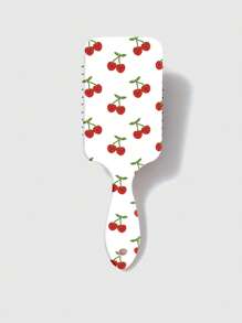 Kawaii Cherry Print Massage Hair Brush, Air Cushion Anti-Static Detangling Hair Brush - White - View 1